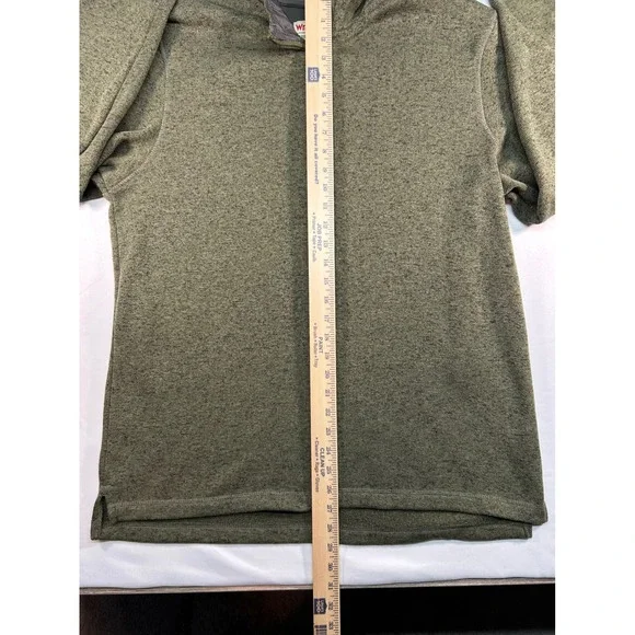 Wrangler Authentics Mens Quarter Zip Fleece Pullover Olive Green MTTH52213 L - Picture 3 of 7
